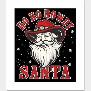 Howdy Santa Funny Christmas Western Country Posters and Art